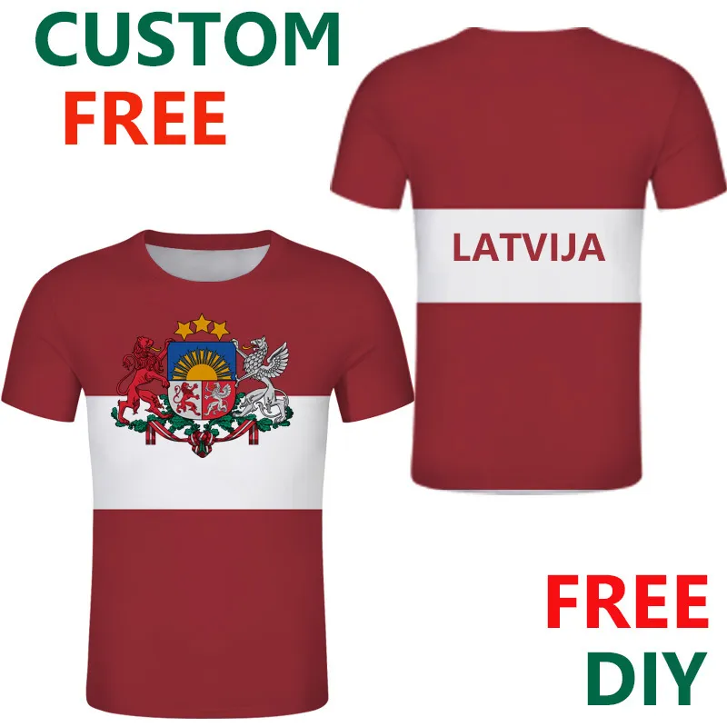 Lettland manlig ungdom t shirt diy gratis anpassad student lva pojke t shirt nation flagga republik latvija gjorde college fotboll team kläder 220616gx