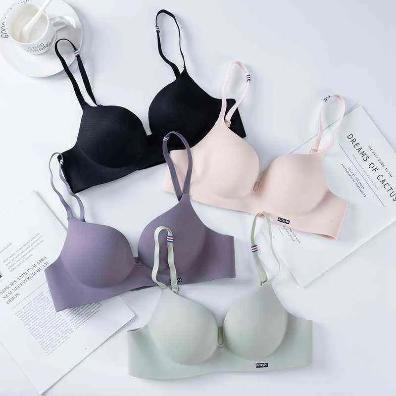 Sexy Deep U Cup Bras For Women Push Up Lingerie Seamless Bralette Backless Plunge Intimates Female Underwear 2021 L220727