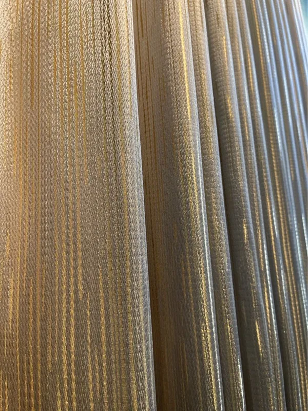 Nordic High-End horisontell strip Gold Line Jacquard Blackout Curtain för vardagsrum Sovrum Anpassning 220511