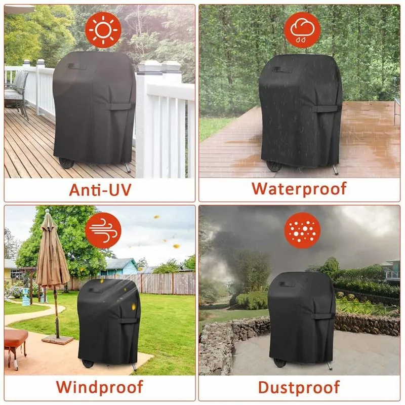 Housse de protection pour Barbecue en tissu Oxford 420D, imperméable et robuste, protection Anti-poussière pour Barbecue d'extérieur, 220510