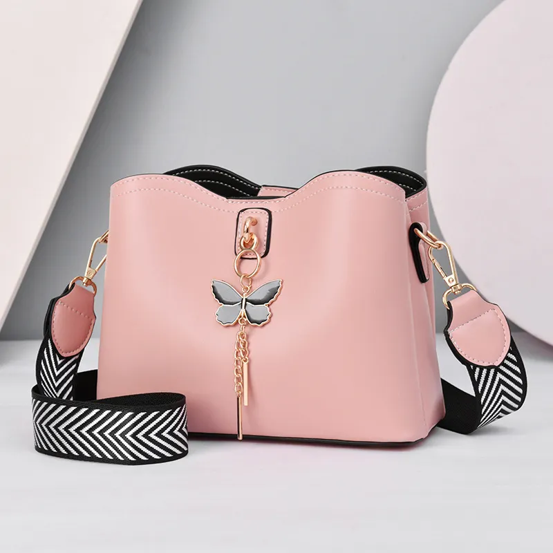 Fashon Women s Bucket Shoulder Bag PU Leather Weave Strap Belt women Luxury Messenger 220627