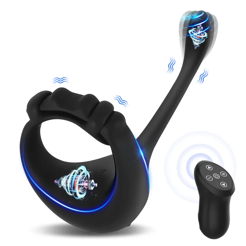 Jouets sexy Cockring pour homme Couple anneaux vibrateur Silicone pénis anneau pénien Plug Anal gode vibrateurs Penisring adultes 18 2203171361365