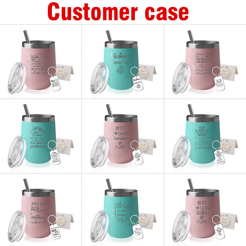 Stainless Thermos cup With Lid And Straw interesting cup Text customization printing For Companion Gifts Water Bottles 12OZ 220623