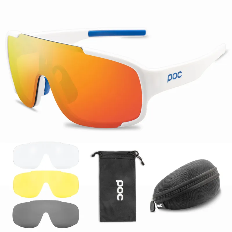 Lunettes de soleil Lunettes POC DO BLADE 4 lentilles Set VTT Lunettes de cyclisme Hommes Femmes Vélo Lunettes de vélo Sport de plein air Lunettes de soleil UV400 Lunettes180o