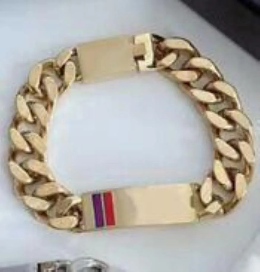 Designer Armband Link Womem Men Halsband Armband 316L Rostfritt stål Choker -smycken Högpolerad gjutkedjor Double Safet201B