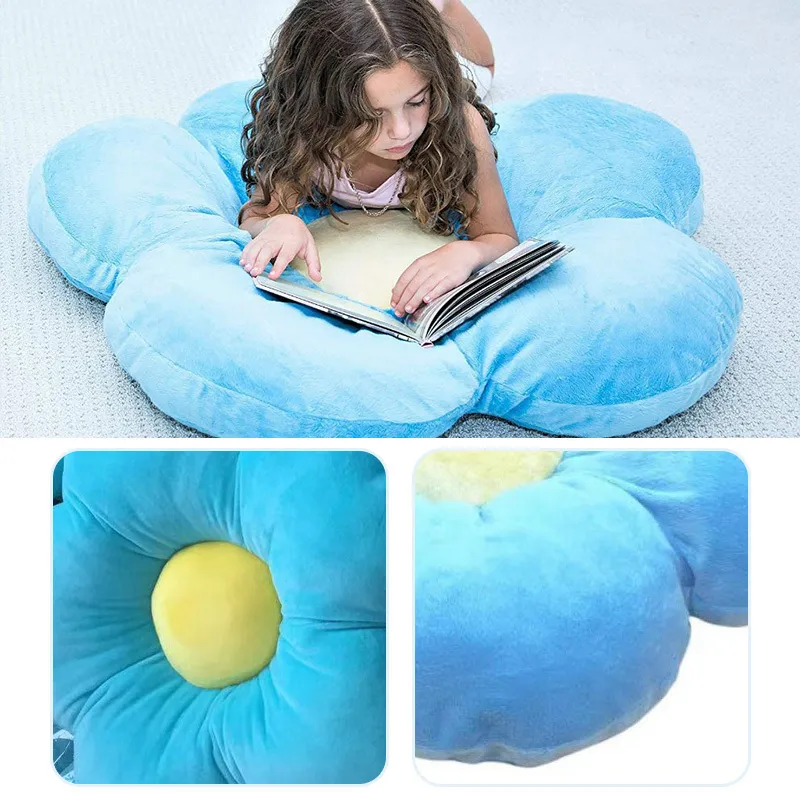 Cute Flower Cartoon Plush Pillow Office Chair Cushions Birthday Gifts For Kid Living Bedroom Home Decorative Sofa Cushion 220402