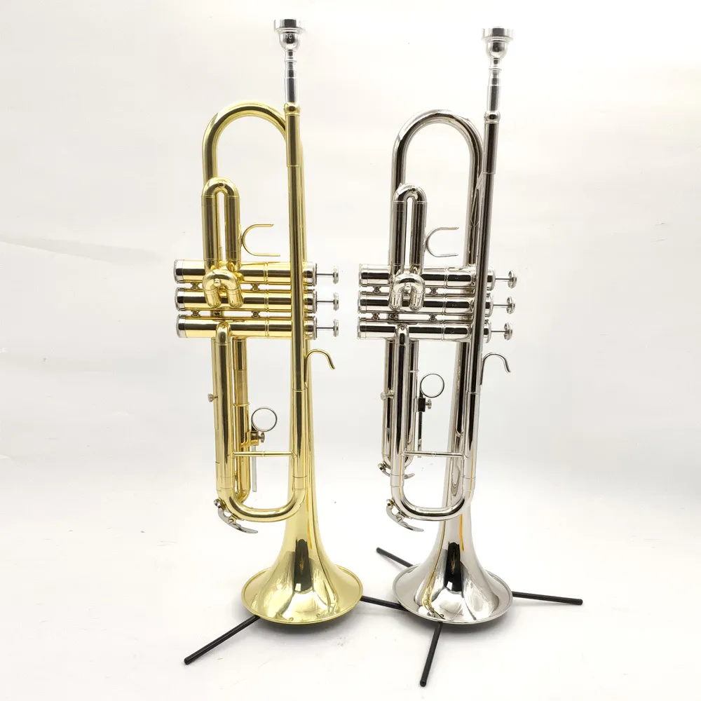 New high quality B-flat Professional trumpet golden tone Trumpet Brass Instrument Professional Trumpet mouthpiece