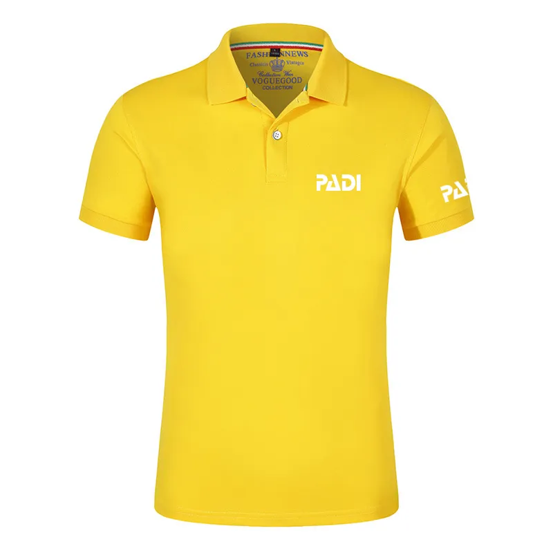 SCUBA DRIVER PADI POLO SHIRTS MENS MENSKORTSKORTSELA MANAMBOMBOMPOPS Anpassa T -shirt Tees 220620