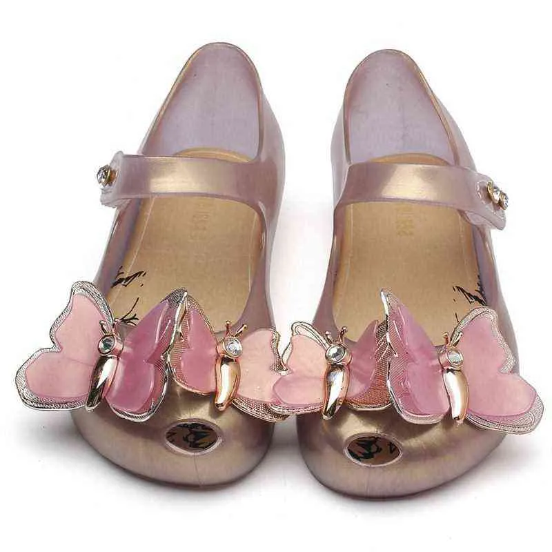 미니 멜리사 신발 2022 새로운 오리지널 소녀 젤리 샌들 나비 어린이 아이 해변 신발이 아닌 유아용 사탕 신발 SH19075 G220523