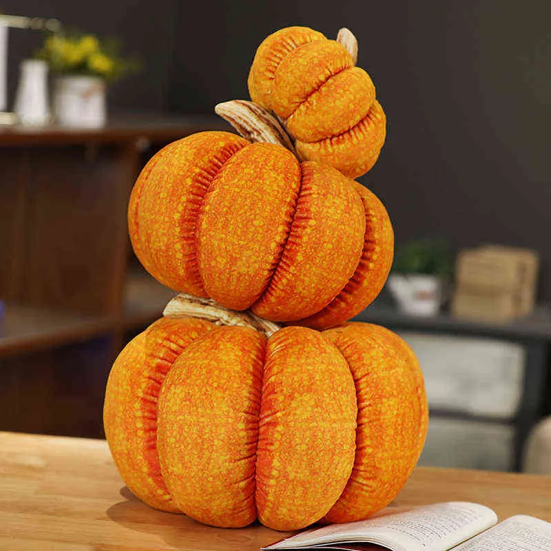 Simulata zucca coccola arancione ripieno di verdure morbide Decorazione la famiglia del giorno di Halloween cm J220704