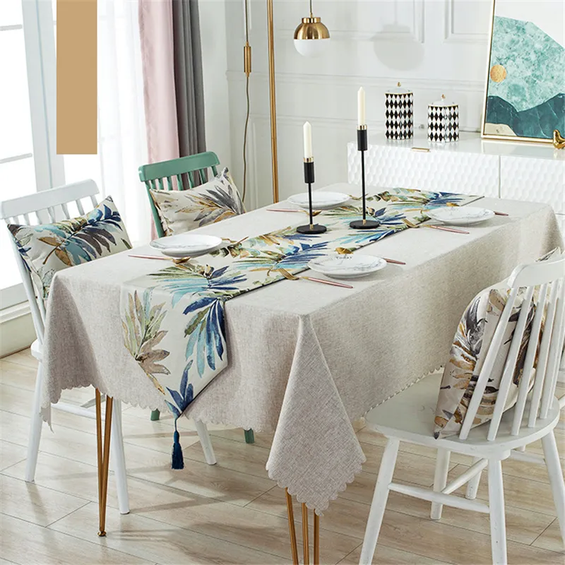 Nordic Table Runner الأوراق الحديثة اللوحة مطرزة زخرفة لتزيين الزفاف كامينو دي ميسا 220615