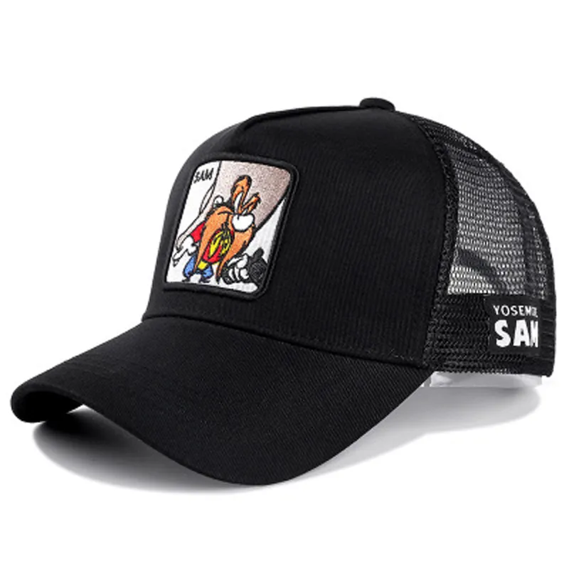 Berretti da baseball da uomo con animali ricamati Hip Hop unisex estivi Cappelli da camionista da uomo in mesh traspirante Cappelli da baseball Cap262R