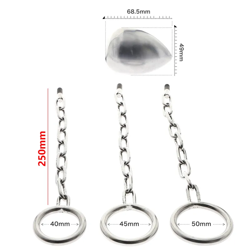 Male Stainless Steel Anal Plug with Cock Ring Penis Chastity Device Ball Stretcher Chain Adult Game sexy Toys for Men
