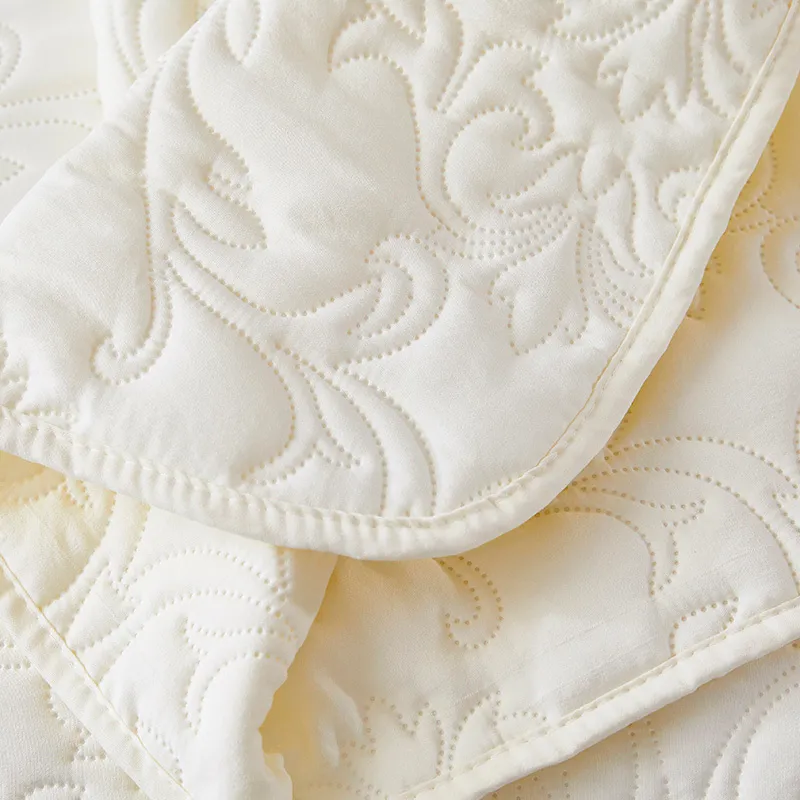 Couvre-lit quatre saisons 3D blanc gris coton européen polyester maison couvre-lit matelassé drap de lit couette couverture roi reine taille #/