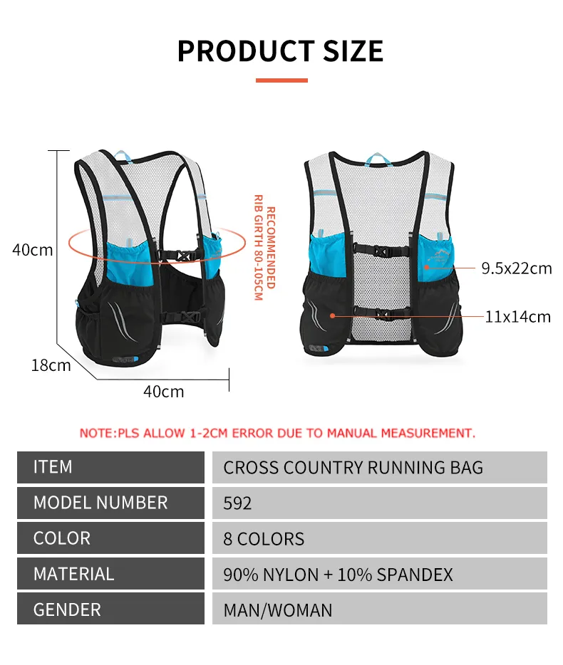 INOXTO sac à dos de course léger gilet d'hydratation adapté à la randonnée à vélo marathon ultra léger et portable 2 5L 220520