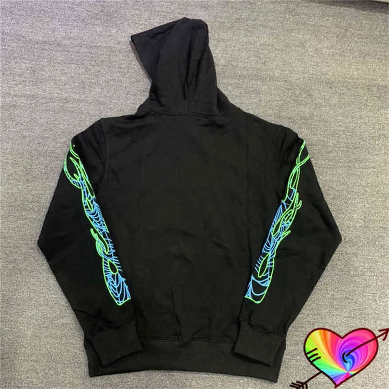 2022 Fluorescerande Grön Young Thug Hoodie Herr Dam Kvalitet Spider Hoodie Web Sp5der Sweatshirts 555555 Pullovers