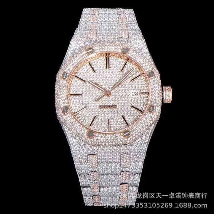 5ALove 15400 Bi diamante di lusso 15500 y orologio da uomo meccanico impermeabile con fondo meccanico automatico6F8K216N