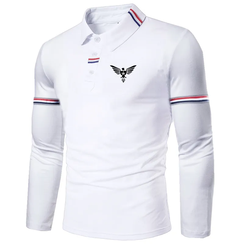 T-shirt z długimi rękawami wiosenny jesienna Polo Mężczyzn Lapel Top Business