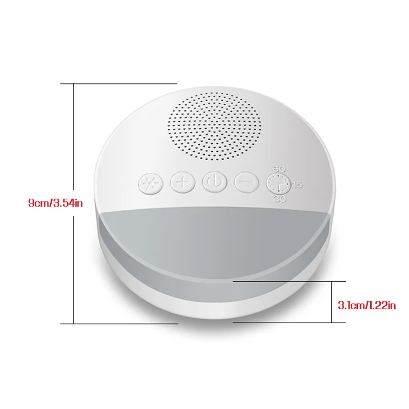 Máquina de ruido blanco para bebés, máquina para dormir con apagado temporizado recargable por USB, reproductor de sonido para dormir para bebés, temporizador de luz nocturna, reproductor de ruido # R 220707