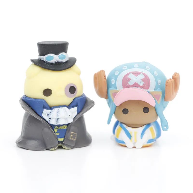 Set Cat Cos Tony Chopper Portgas D Ace Trafalgar Law Cake Decoración PVC Modelo Figura Juguetes 220815