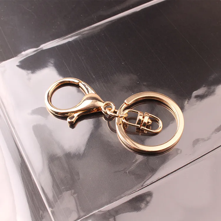 50st 30mm flera färger nyckelkedjor nyckelringar tillbehör runt guld silver färg hummer lås nyckelchain188f
