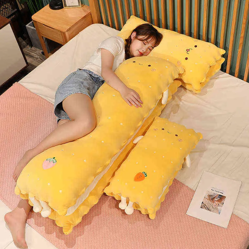 CM Beautiful Biscuit Plush Long Pillow Creative IE Песчаное печенье фаршированные куклы для девочек Baby J220704