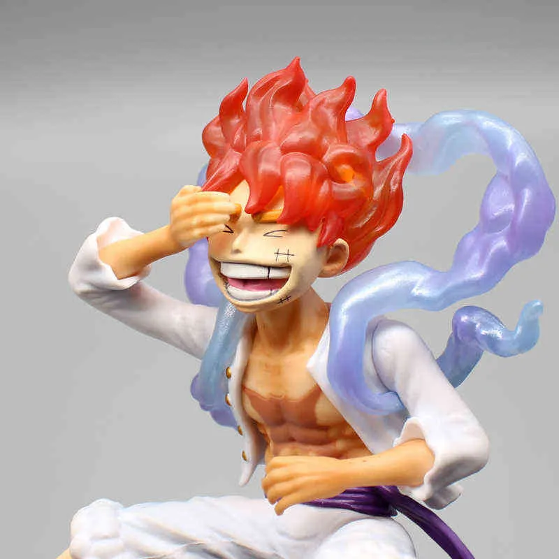 One Piece Luffy Gear 5 Anime Figuras de ação Sun God Luffy Nika 17cm PVC Estatueta Anime Acessórios Manga Modelo Brinquedos para meninos G22074282205