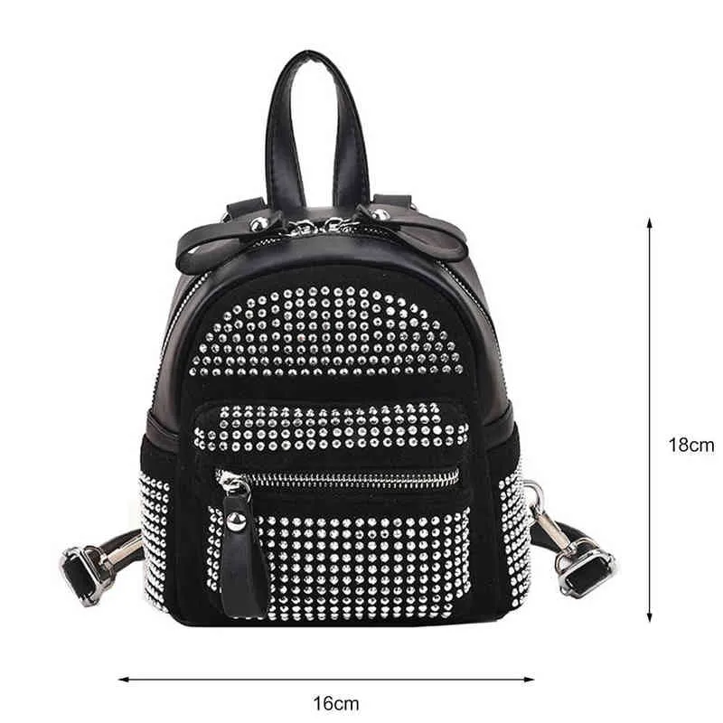 nxyスクールバッグ小さなバックパックファッションクリスタルラインストーンラインストーンショルダーレディース用女性カジュアル旅行バグパックハンドバッグ220802