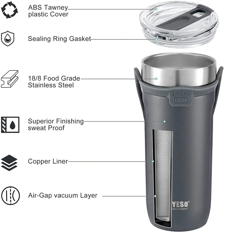 TYESO Caneca Térmica Garrafa de Água Garrafa a Vácuo Tumbler Drinkware Garrafas Térmicas para Café Xícaras de Chá Termos Tumblers Frascos 220809