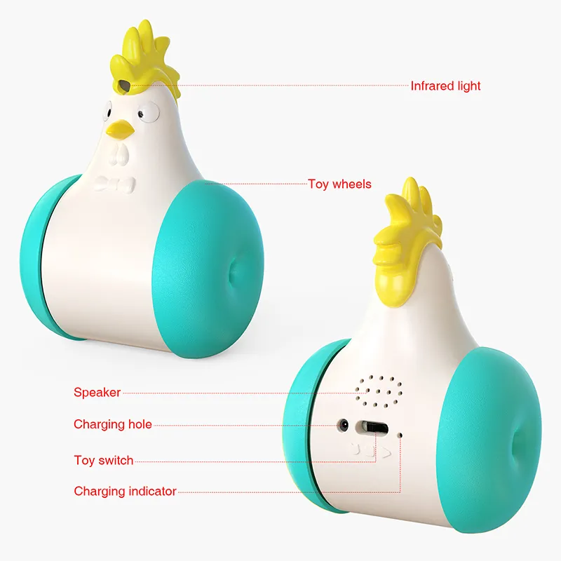 USB chargeant le jouet de chat de lumière de poulet jouet interactif de chat de laser avec 3 modes de jeu jouet de chat de gobelet jouets de modélisation de poulet de chats d'intérieur 220423