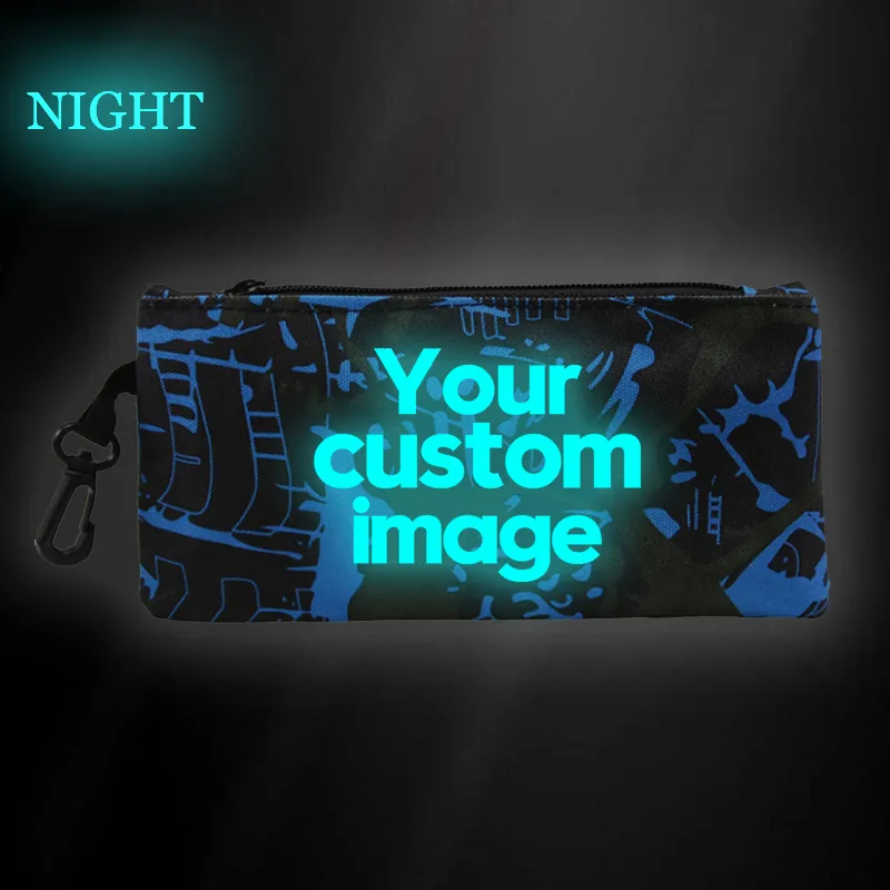 Custom DIY Canvas Makeup Zipper Bags Pencil Case Personalized Luminous Cosmetic Pouch for Travel Craft Hand Bag 220704