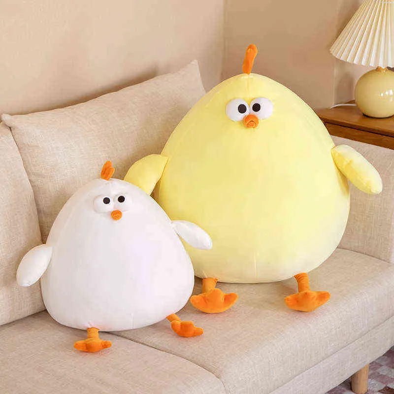 cm Cuddly Squishy Chick Peluche Ripiene Ultra Soft Bianco Giallo Pollo Cute Cartoon Animal Doll Amico addormentato bambini J220704