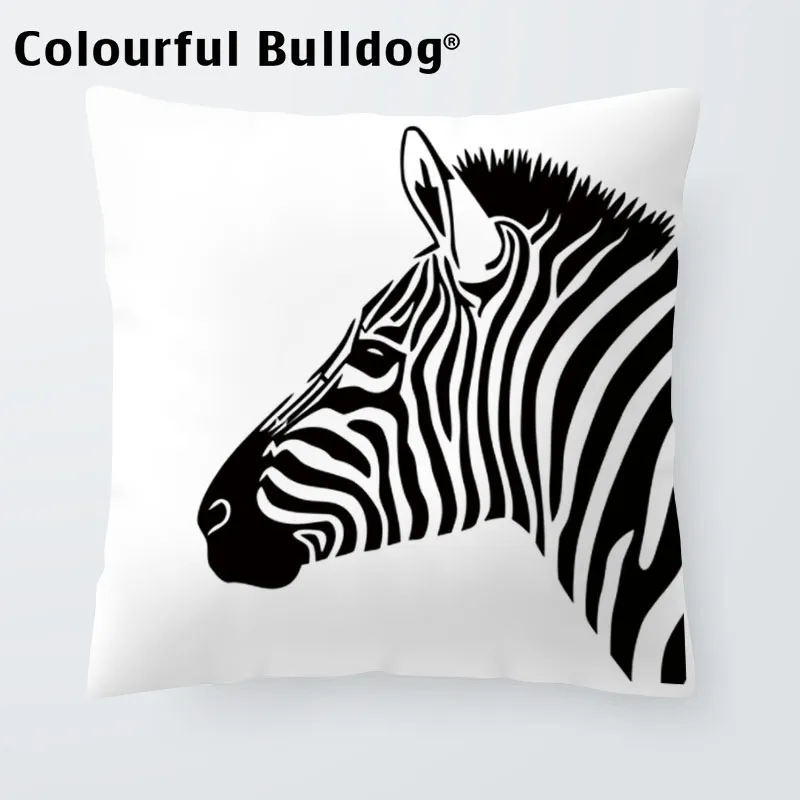 Pillow Case Plain Black White Geometric Zebra Cushion Cases Striped Whirlpool Eye Throw Pillowcase Outdoor Rock Chair Decoratie Pillow Cover 220714