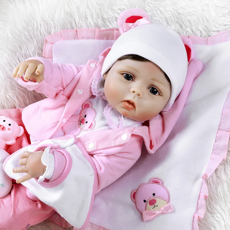 56CM reborn toddler girl doll full body soft silicone 0-3M real baby size bebe Bath toy Anatomically Correct 220505