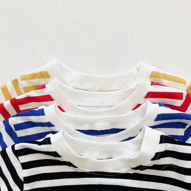 0-3T Newborn Kid Baby Boys Girls Clothes Short Sleeve Striped Romper Summer Jumpsuit Cute Sweet Cotton New born Body suit Outfit G220521