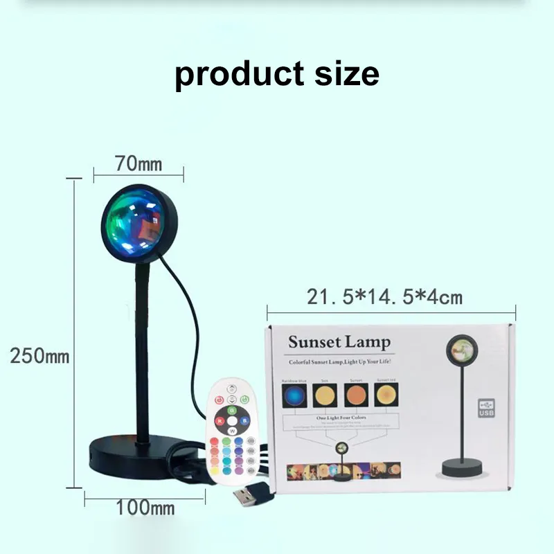 i Bluetooth Sunset Lamp Proiettore RGB Led Night Light Tuya Smart APP Telecomando Decorazione Camera da letto Pography Gift271z