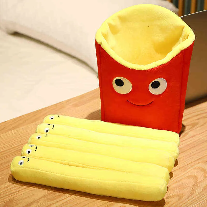 Cm Five Fries An Emotional Red Bag Snack Food Plush Pillow Home Decorating Party prop Children Present J220704