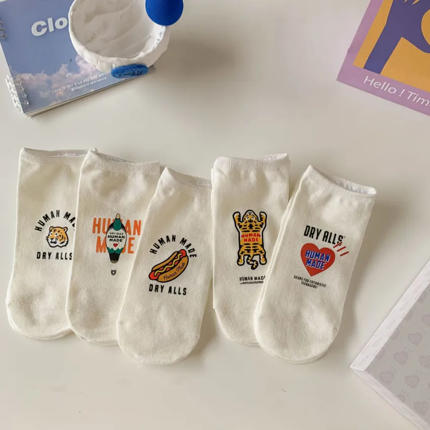 Confezione regalo di calzini stampati di marca Moda Tiger Love Duck Pattern Coppia calzini in cotone uomo e donna
