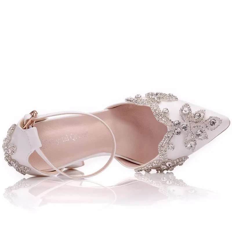 Crystal Queen White 11cm Sandals Pekade skor Kvinnor Sweet Luxury Platform Wedding High Heels 220402