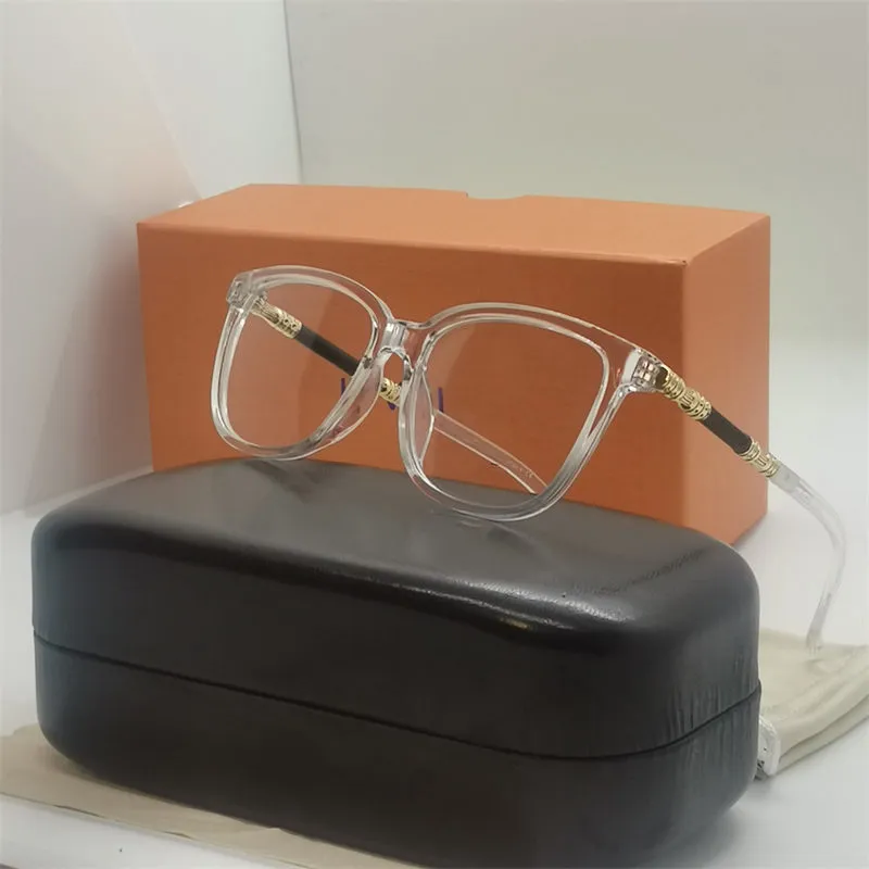 Popular retro óculos ópticos masculinos estilo eva vidro de sol projetado quadrado quadro completo óculos de sol caso de couro com hd claro l213b