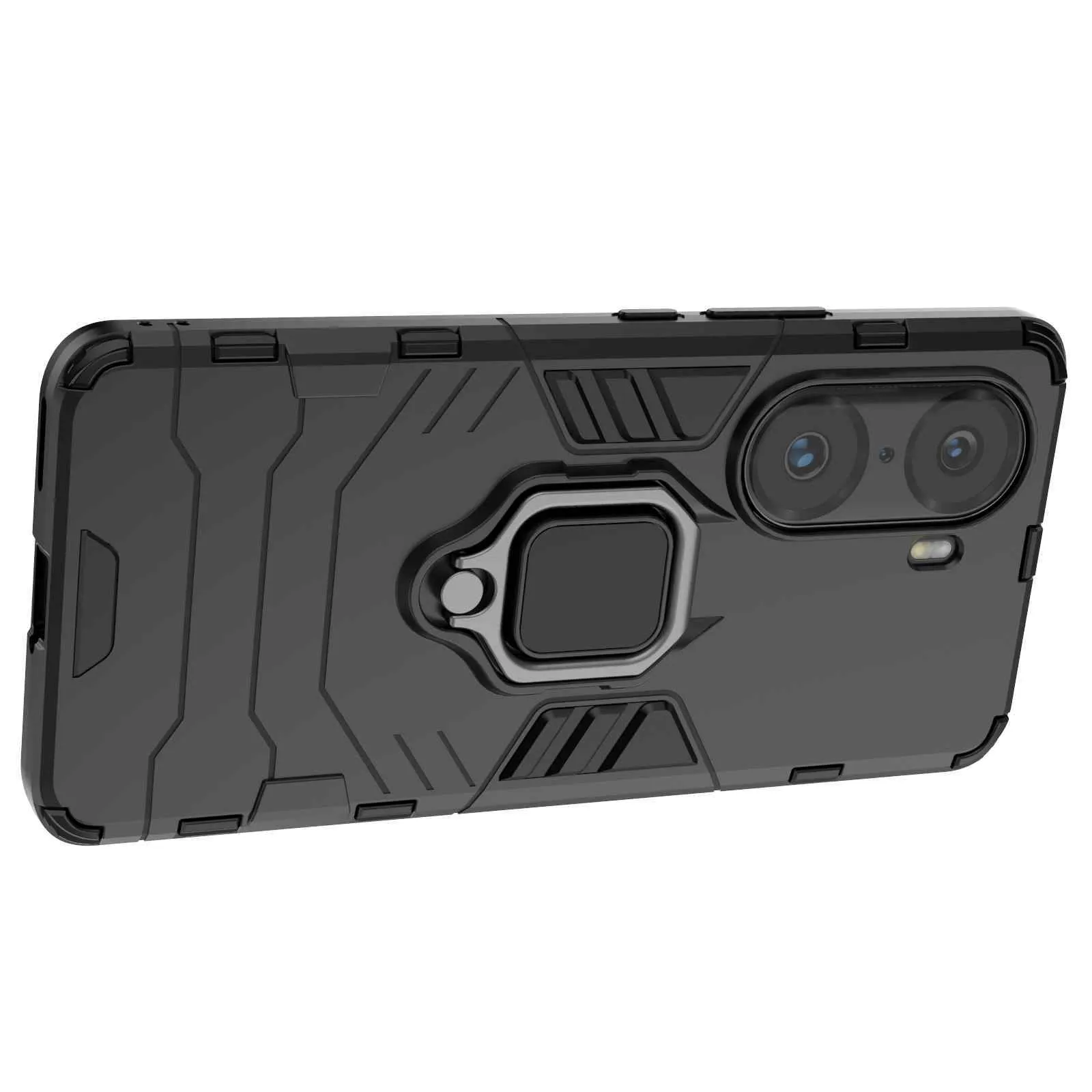 Anel de metal magnético Stand TPU Bumper Armor Casos à prova de choque para honra 60 50 pro disco rígido protetor protetor de proteção capa coque