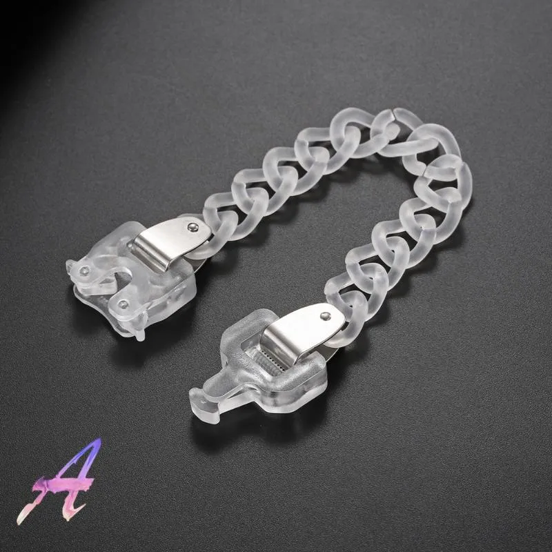 Sautoirs Alyx 9SM Bracelet acrylique transparent Fonction industrielle Vent Titane Acier Boucle de sécurité en métal BraceletChokers229u