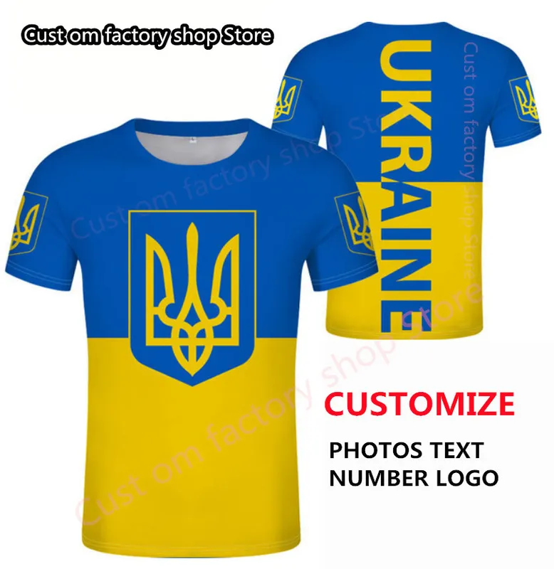 UKRAINE-T-Shirt zum Selbermachen, kostenlos nach Maß, mit Namensnummer, Sommerstil, für Männer und Frauen, modisch, mit kurzen Ärmeln, lustige T-Shirts, die lässigen Shirts 220620