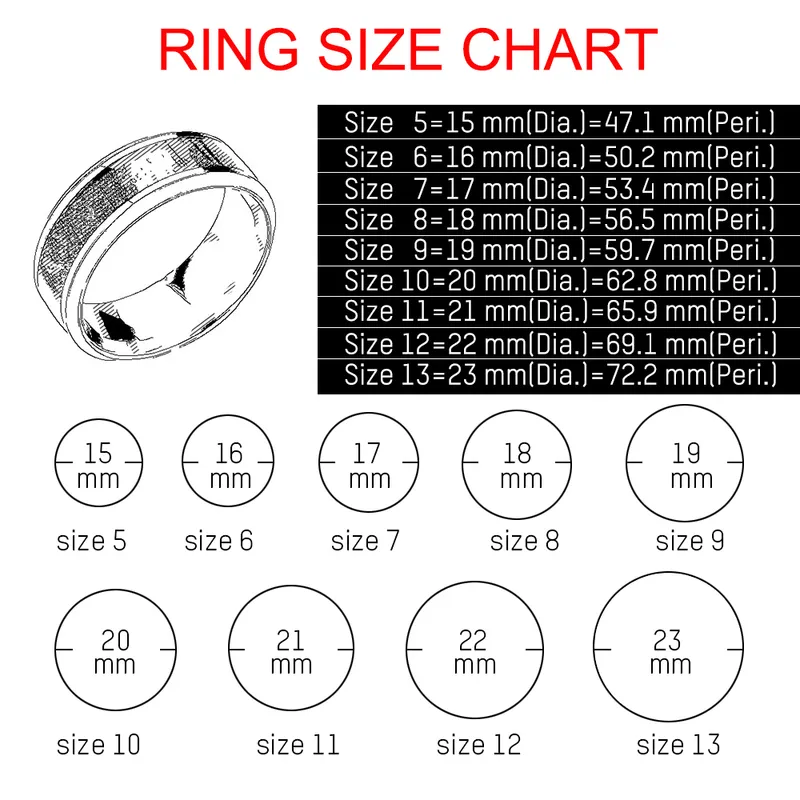 6 8 mm Punk Steel Roman Numeral Twist Chain Sings for Men Polied Black Rock Biker Party Party Ring Jewelry Gift 220719