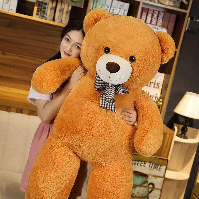 Cm Soft Plush Bear Skin Dolls Huge Size American Giant Semifinished bear Coat Birthday Gift For Baby J220704