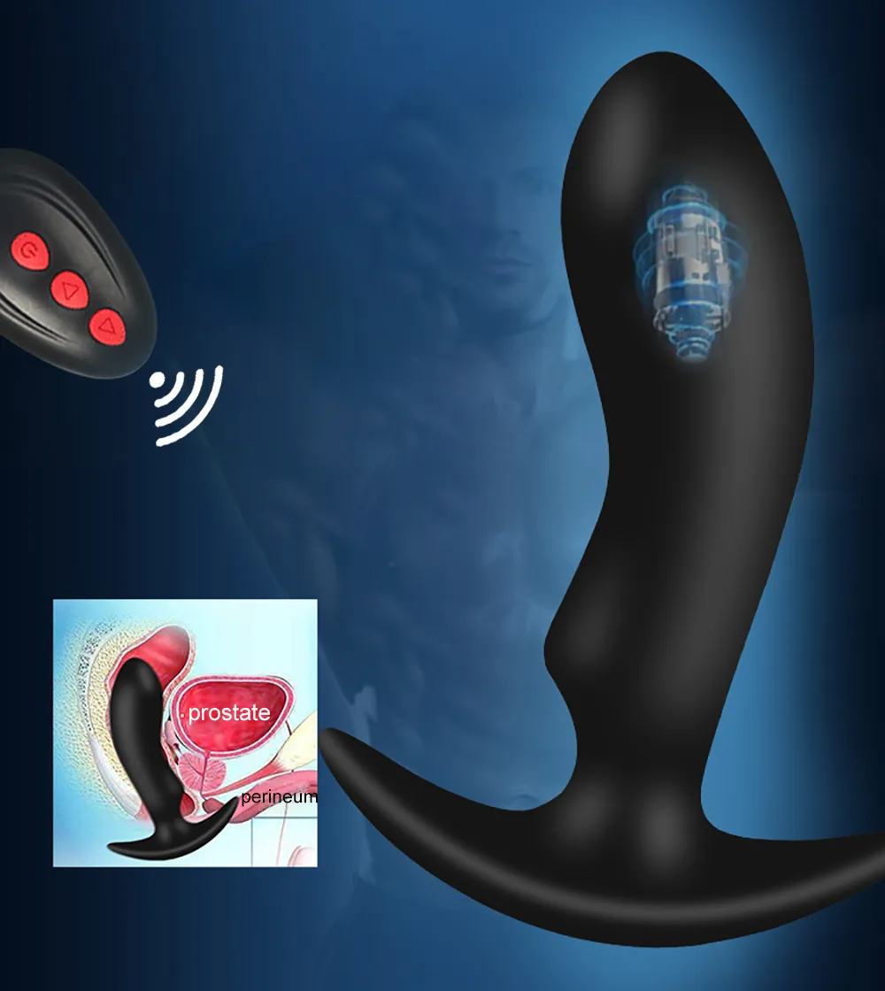 Vibrador anal de controle remoto sem fio massageador de próstata vibratório plugue anal masculino estimulador de próstata brinquedos sensuais para mulher e homem