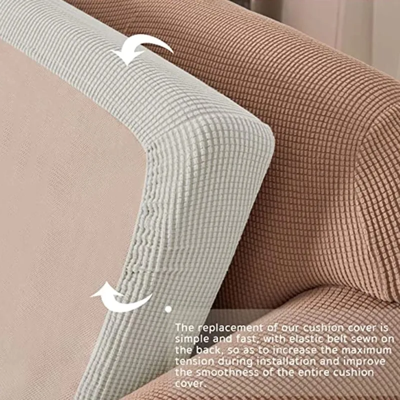 Kuddefodral Solid Color SOFA CUSHION COVER ELASTIC LVABLE OCH Tvättbara möbler Cover 220623