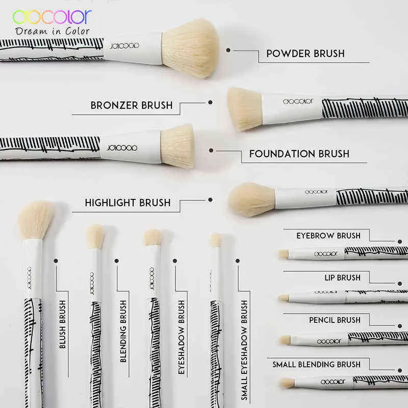 Docolor Makeup Brushs Set Foundation Powder Blush Eyd Shade Lifs Make Up Brush Cosmetic Tool Kit Maquiagem 220514