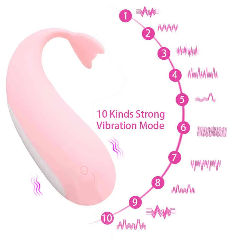 Вибраторы NXY OLO Вибрирующее яйцо Bluetooth APP Control 10 режимов Форма кита Массаж точки G Секс-игрушки для женщин Вагинальный стимулятор 043225135