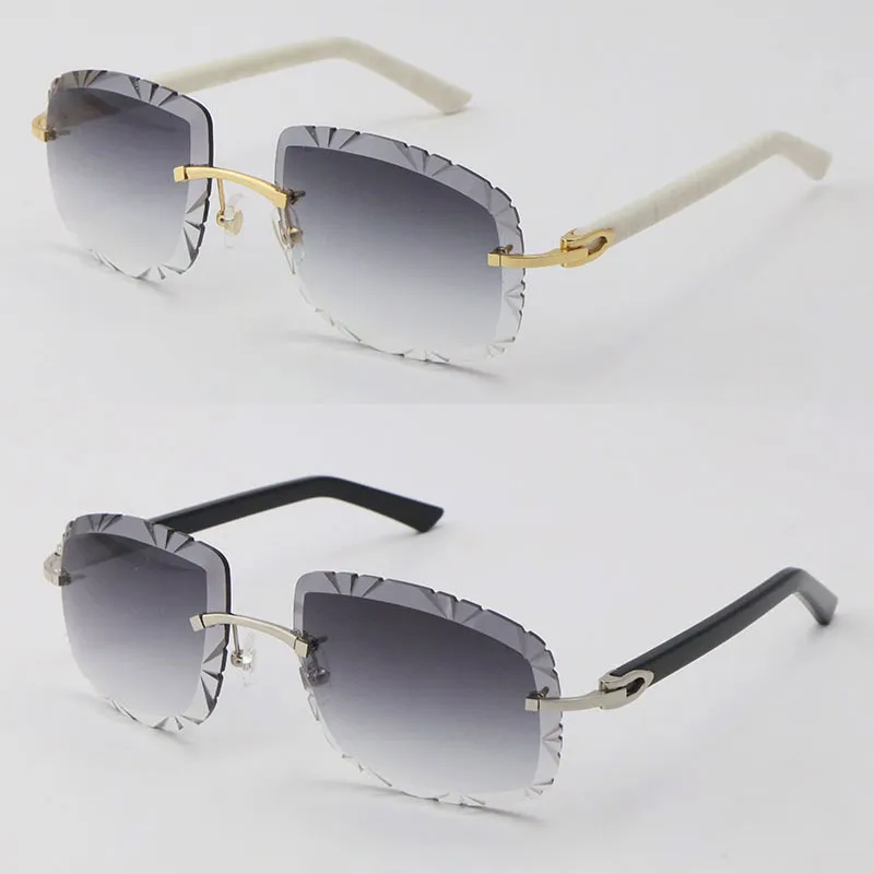 Cała sprzedaż 8200762 Bezprzewodowe okulary przeciwsłoneczne Kobiety 18 -karatowe złote metalowe okulary słoneczne szaro -szary brązowe rzeźbione soczewki Diamentowe cięcie 2656